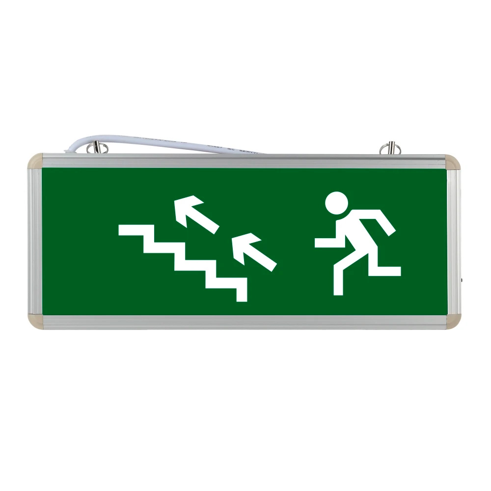 Световой указатель направление к эвакуационному выходу по лестнице вверх