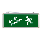 Световой указатель направление к эвакуационному выходу по лестнице вни